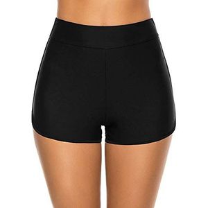 UoBfine Dames zwemshorts bikinibroek shorts trunks badpak buikweg zwemjurk mini bikini slip beachwear boardshorts voor dames buikweg zwemshorts zwemshorts basic zwart, zwart, XL