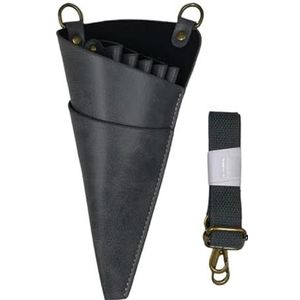 Kapsalon Schoudertas, modieuze tas met 5 zakken en driehoekige vorm voor kappersschaar, riemtas voor (grijs)