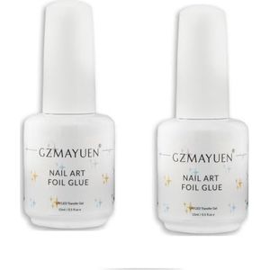 Nagel Transfer Folie Lijm Set Nagelfolie Lijm 2PCS Nail Art Glue voor Nagelstickers Transfer Folie Nagels 15ML Nail Transfer Adhesive
