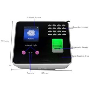 Tijdklok, Tcp/ip biometrisch gezichtsregistratiesysteem Vingerafdruk prikklok Werknemersaanwezigheidsbeheer Elektronisch apparaat voor kleine bedrijven en kantoren