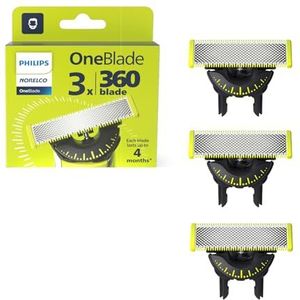 Philips Norelco Originele OneBlade 360 Blade Vervangende Blades Nieuwe Versie, 3 Count, QP430/80 (Vervangt versie QP230/80)