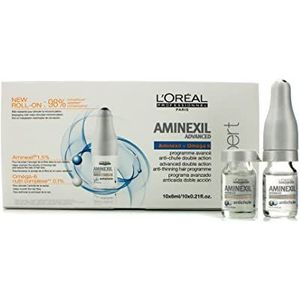 L'Oréal Professionnel Paris Serie Expert Aminexil Advanced, anti-haaruitval, intensieve kuur, serum voor dunner wordend haar, stimuleert haargroei en verzorgt de hoofdhuid, 10 x 6 ml