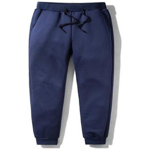 Joggingbroek Heren Gevoerde Sportbroek Katoenen Winterfleece Thermische Dikke Trainingsbroek(Blue,L)