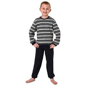 Leuke jongens badstof pyjama lange mouwen pyjama met manchetten - 212 501 13 804, kleur: grijs, maat: 134-140