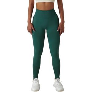 OXOLAMRIN Yogalegging, naadloze yogalegging met hoge taille voor billen en meerkleurig, maat S-XL (donkergroen, S)