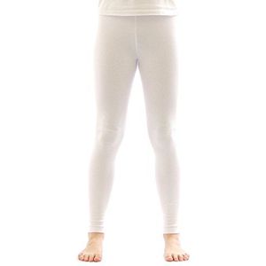 yeset Thermolegging voor meisjes, fleece, lange legging, katoen, wit, 158 cm