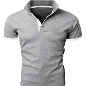 LQHYDMS T-shirts Mannen Mannen Shirt Tennis Shirt Dot Grafische Plus Size Print Korte Mouw Dagelijkse Tops Basic Streetwear Golf Shirt Kraag Business, grijs wit, L