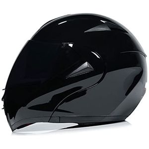 Volledig gezicht modulaire motorhelm voor volwassenen, DOT-goedgekeurde opklaphelm aan de voorkant Geïntegreerde helm Motorbike voor mannen en vrouwen Scooter Street Cruiser Bromfiets met dubbele