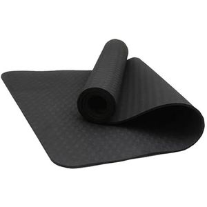 Harilla Yogamat Oefenmat Scheurbestendig Zwart Antislip Schokabsorberende Pilates Mat Fitnessmat voor Stretching Floor Home Yoga, 8 mm dik