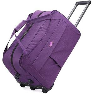 Koffer Reiskoffer met grote capaciteit en wielen, trolleytas, rolbagage, Oxford-tas op wielen (Color : Purple, Size : 47x28x30cm)