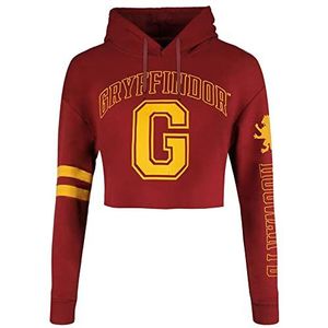 Harry Potter College-stijl Griffoendor dames cropped hoodie, Kastanjebruin, L