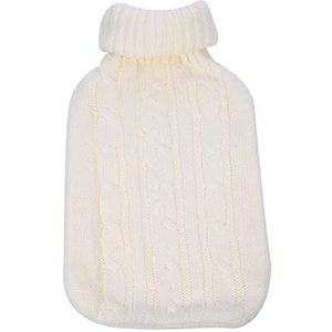 DieffematicRSD Warmwaterkruik Grote gebreide warmwaterzakhoes Warm Koudbestendig Warmtebehoud Warmwaterkruikhoes voor winter Warm houden (Color : White)