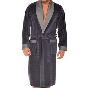 Revise Raul RE-102 Elegante badjas voor heren, grafiet/antraciet., M