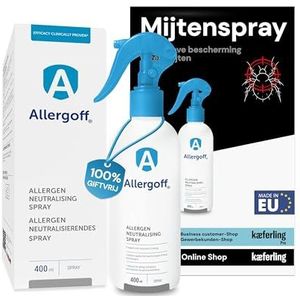 Allergoff Mijtenspray - Effectieve Mijtenspray voor Matrassen, Bedden en Textiel - Voor Mensen met Allergie - Bestrijdt Mijten & Allergenen - Tegen Allergenen van Schimmels & Pollen, 400 ml