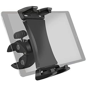 Hometrainer Tablet Houder Mount Stuur Klem Stand voor Gym Loopband Fiets Elliptical, Compatibel met iPad Pro 12.9 11 10.5 iPad Air Mini Surface Galaxy Tab en 3.5 tot 13.5 inch Telefoon Tabletten