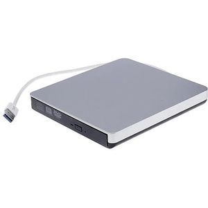 Slanke Externe DVD RW CD Writer Brander USB3.0 Reader Speler Optische Drives For Laptop PC Dvd-brander Dvd Heldere Beeldkwaliteit Stabiele Audio(Silvery)
