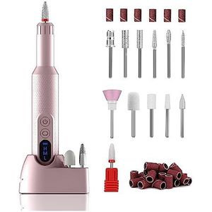 Elektrische nagelboor, Draadloze elektrische nagelboormachine, draagbare elektrische nagelvijlset for acrylgelnagels, manicure- en pedicureset met nagelboren Gemakkelijk te gebruiken, voor acryl- en g
