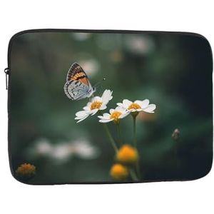 Kleine bloemen en vlinder laptop sleeve tas voor vrouwen, schokbestendige beschermende laptop case 10-17 inch, lichtgewicht computer cover tas, ipad case