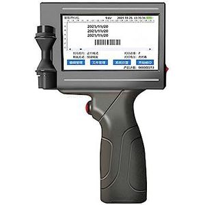 Mini Inkjet Printer Slimme handheld printer 12,7 mm inkjetprinter Kroonkurk Logo Label Verpakking Afdrukken Draagbaar instelbare afdrukhoogte(Black high adhesion)