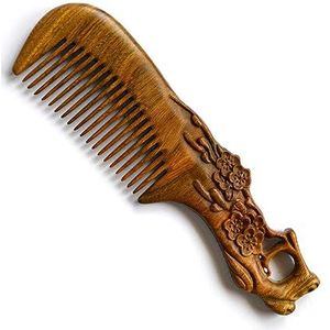 16Cm Handgesneden Dubbelzijdige Pruimenbloesem Kam Sandelhout Carving Kam Antieke Kam