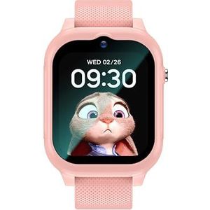 4G Smartwatch kinderen, GPS Horloge kind, SOS Functie, HD Videobellen & Stappenteller, Incl Simkaart (Roze)