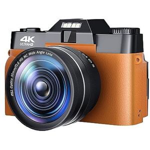 48MP Vintage Digitale Fotocamera Groothoeklens Fotografische Recorder 4K Compacte Wifi Camcorder Blogger Vloggen Videocamera HD camera (Color : No TF Card, Size : With Wide Angle Lens02)