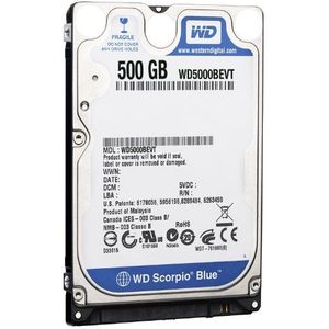 Western Digital WD5000BEVT Scorpio Blue 500GB interne harde schijf (6,4 cm (2,5 inch), 5400rpm, 8MB cache, SATA) bulk