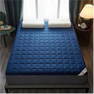 Matras Van Volledige Grootte, Natuurlijke Latexmatras, Zachte Traagschuimmatras, Opvouwbare 6 Cm Huishoudelijke Tatami-matras, Enkele En Dubbele Slaapzaalmatras (Color : Dark blue, Size : 100 * 200CM