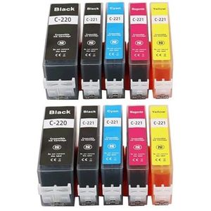 PGI-220 CLI-221 compatibele inktcartridge for IP3600 IP4600 IP4700 MX860 MX870 MP550 MP560 printer(2SET 10PK)