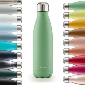 Blumtal - Thermosfles 1 l - thermosfles van roestvrij staal, 1 l - metalen fles - waterdicht - herbruikbaar, BPA-vrij - voor warme en koude dranken - Summer green-groen