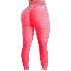 Yogabroek met hoge taille, heuplift en buikverstrakking Fitness hardloopyogabroek for dames, trainingslegging (Color : Pink, Size : XXL)