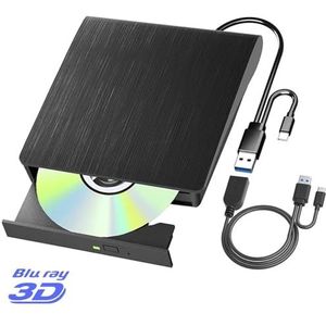 Externe CD-brander met verlengkabel USB3.0 draagbare/CD/DVD-RW-speler/-lezer for laptop-pc Windows
