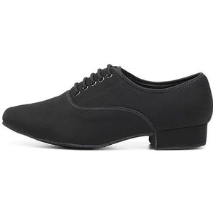 JUODVMP Heren Ballroom Dansschoenen Lace-up Latin dansschoenen Model NMD-NJB, Zwarte suède zool, 39.5 EU