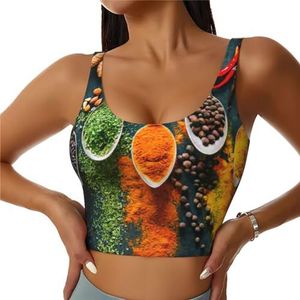 Specerijen Print Casual Wear Vrouwen Sport Vest Yoga Vest Workout Vest Voor Vrouwen Lichtgewicht Trendy, Zwart, S