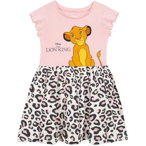 Disney Jurk | De Leeuwenkoning Meisjesjurk | Zomerjurken Voor Meisjes | Officiële Leeuwenkoning Merchandise | Roze 116
