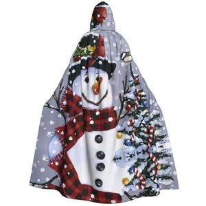 EdWal Kerst sneeuwpop print Unisex Hooded Mantel, Cosplay Heks Mantel, Volwassen Vampieren Cape, Carnaval Feestbenodigdheden