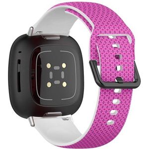 Zachte sportband compatibel met Fitbit Sense / Sense 2 / Versa 4 / Versa 3 (grafisch neon fuchsia donker gemiddeld) siliconen armband accessoire