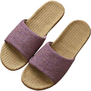 Stof Thuis Slippers Thuis Paar Indoor Slippers Houten Vloer Katoen Linnen Slippers Thuis Antislip Mannen En Vrouwen Dikke Bodem Zomer Huis Schoenen, 02, 40-41