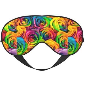 Kleurrijke Rose Printing All-Occasion Sleep Eye Mask met dubbele zijden verstelbare riem perfect voor diensten en reizen