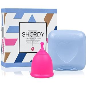 SHORDY Menstrual Cup, Single Pack (klein) met doos | Flexibele Menstruatiecup & Periode Cup | Tot 12 uur bescherming | Milieuvriendelijk alternatief voor tampons, schijven, pads (roze)