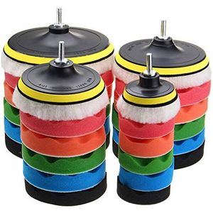 Polijstmachine, 7pcs / set Puffing Sponge Polijstkussen Handgereedschap Kit 3''5''6''7 '' for auto-polijstmachine-compound polijstdraad schurend gereedschap(5 inches)
