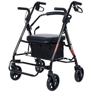 Senioren rollen, vierwielige opvouwbare mobiliteitswagen, boodschappenwagen voor ouderen en seniorenroller kan 220 lbs laden - eenvoudig te monteren decoratie