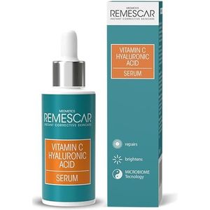 Remescar Vitamine C Serum met Hyaluronzuur 30 ml - Herstellende en hydraterende serum, Gezichtsverzorging collageen serum voor een stralende huid, met Microbiome Technologie