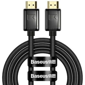 Baseus High Definition-serie HDMI 2.1-kabel, 8K 60Hz, 3D, HDR, 48Gbps, 2m (zwart)