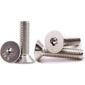 Binnenzeskant - M7-1.0 - Vernikkelde 12.9 Stalen Zeskantbouten - 25 mm