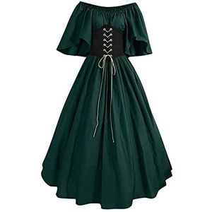 Middeleeuwse jurk voor dames uitverkoop uitverkoop, dames vlindermouw gekleed met korset plus size renaissance-jurk Halloween Halloween Victoriaanse jurk Halloween Victoriaanse jurk Halloween