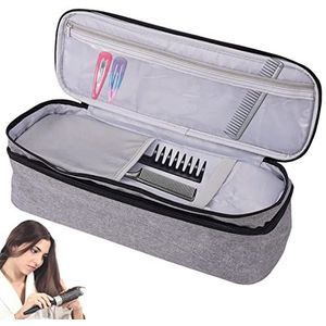 Reis-haardrogerdraagtas, haaraccessoires, reistas, dubbellaags, schokbestendige beschermende organizer, waterdicht, schokbestendige opslag, waterdichte, draagbare -droogkoffer voor wie, grijs,