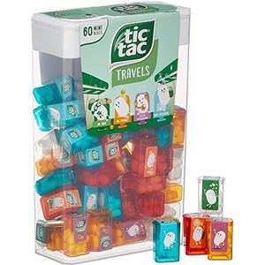 Tic Tac Travels Lilliput Mini-doosjes, 60 stuks mini-blikjes met pepermunt-dragees