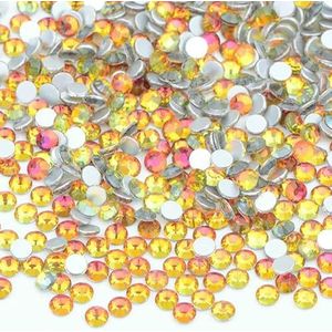 1400 stuks Mix Size Mix AB Kleur GRhinestone Flatback Crystal Stones Non Hotfix Strass Applicaties Voor Nail Dress Crafts-Rode Vlam