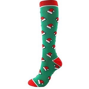 De mannen en vrouwen hebben skilaarzen sokken Veelkleurige kerstkousen over de knie for dames(D)